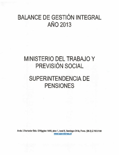 Balance de Gestión Integral 2013