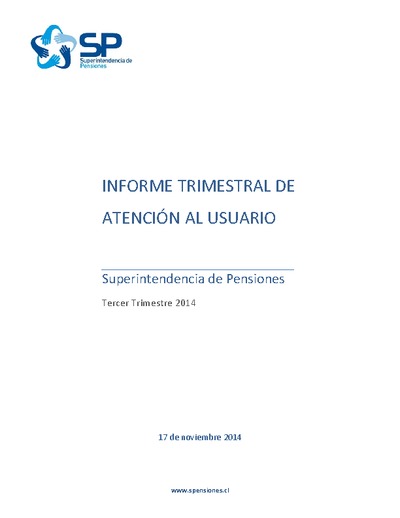 Informe trimestral de atención al usuario: tercer trimestre de 2014