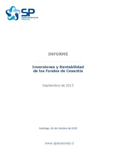 Informe seguro de cesantía a septiembre 2015
