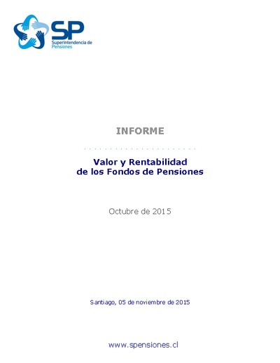 Informe inversiones y rentabilidad de los Fondos de Pensiones, octubre de 2015
