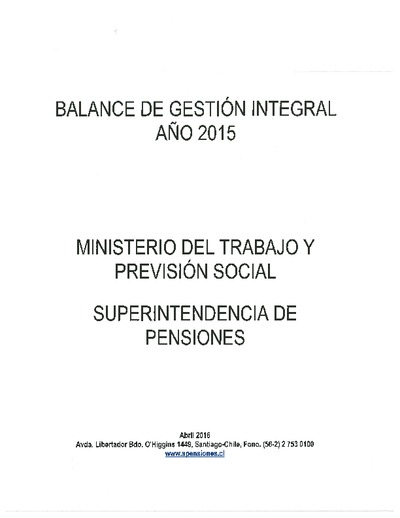 Balance de Gestión Integral 2015