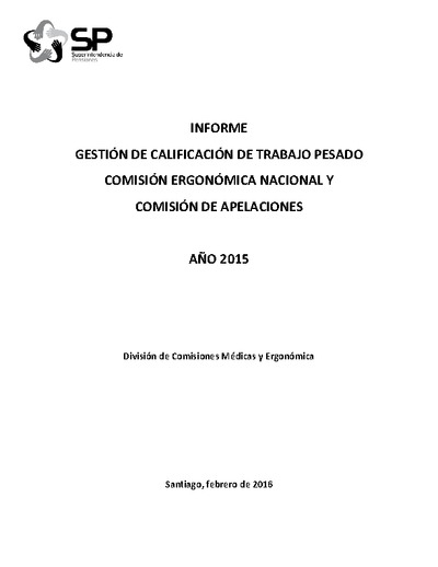 Informe de gestión de comisión ergonómica 2015