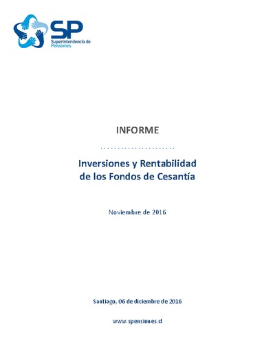 Informe de rentabilidad seguro de cesantía noviembre de 2016