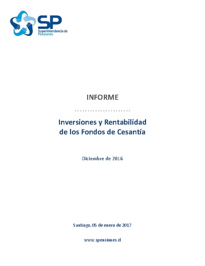Informe de rentabilidad seguro de cesantía diciembre de 2016