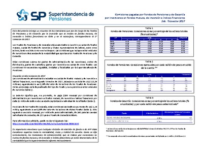 Comisiones pagadas por los fondos de pensiones entre el 1°de abril y el 30 de junio de 2017.Resumen.