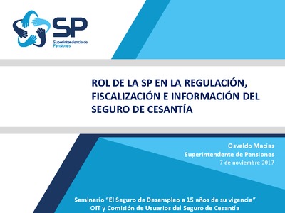 Presentación: El rol de la SP en relación al Seguro de Cesantía.