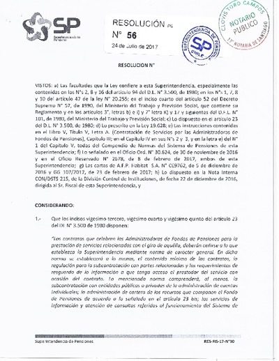 Resolución 056 - HABITAT S.A. - 2017