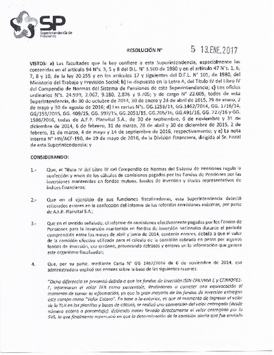 Resolución 005 - PLANVITAL S.A. - 2017