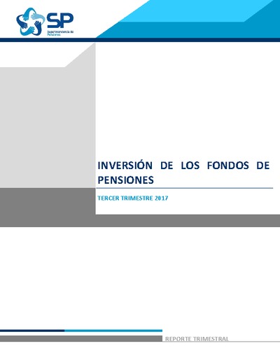 Inversión de los Fondos de  Pensiones tercer trimestre 2017
