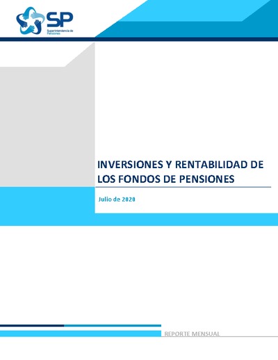Inversiones y rentabilidad de los Fondos de Pensiones julio 2020