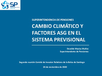 Cambio climático y factores ASG en el Sistema Previsional