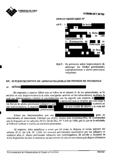 Oficio Ordinario Nº 19936, del 28 de octubre de 2003