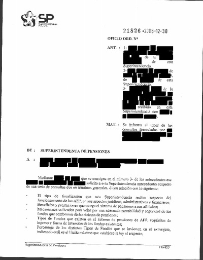 Oficio Ordinario Nº 21826, del 30 de diciembre de 2008