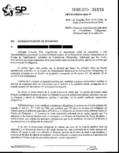 Oficio Ordinario Nº 35176, del 30 de noviembre de 2010