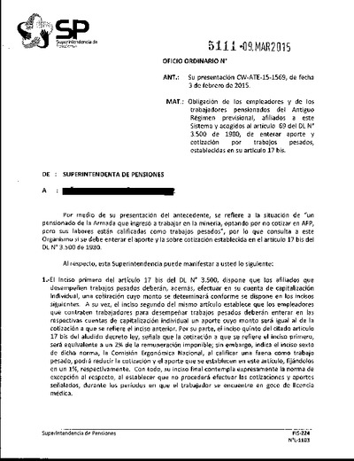 Oficio Ordinario Nº 5111, del 9 de marzo de 2015