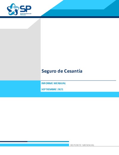 Informe Mensual del Seguro de Cesantía septiembre 2021