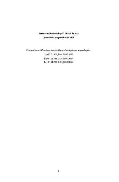 Ley N° 21.419, del 29 de enero de 2022, que crea la nueva Pensión Garantizada Universal (PGU). Actualizada a septiembre de 2025.
