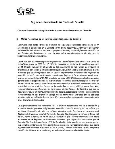 Régimen de inversión vigente a partir del 1 de junio de 2024