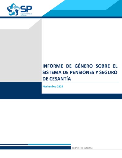 Informe de Género sobre el Sistema de Pensiones y Seguro de Cesantía 2024