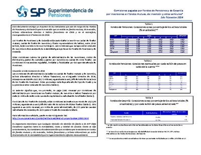 Resumen-Comisiones pagadas por Fondos de Pensiones y de Cesantía, segundo trimestre de 2024