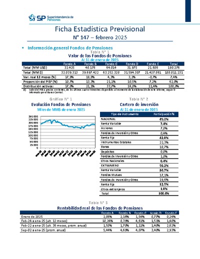 Ficha Estadística Previsional N° 146, enero 2025