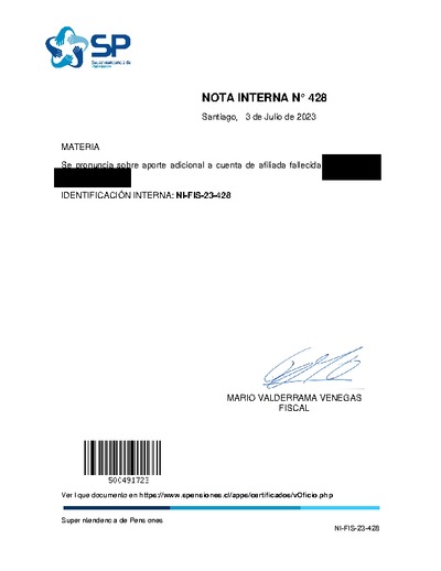 Nota Interna N° 428, del 3 de julio de 2023