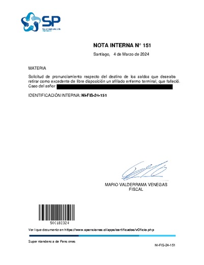 Nota Interna N° 151, del 4 de marzo de 2024