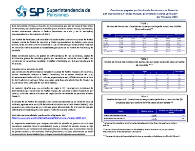 Resumen-Comisiones pagadas por Fondos de Pensiones y de Cesantía, primer trimestre de 2025