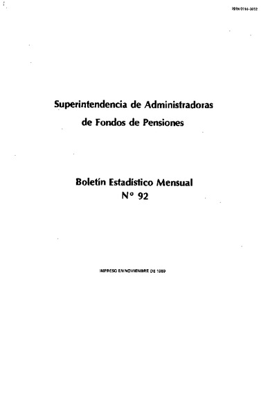 Boletín N°92 / Noviembre de 1989