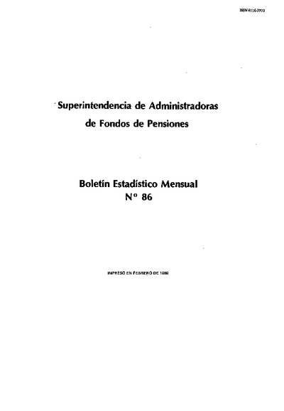 Boletín N°086 / Febrero de 1989