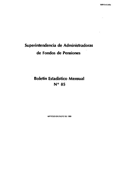 Boletín N°085 / Enero de 1989