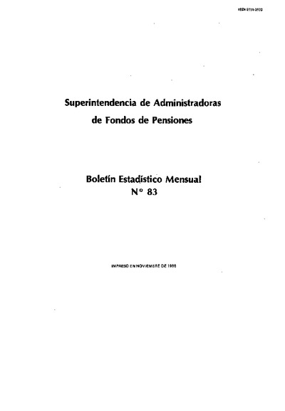 Boletín N°083 / Noviembre de 1988