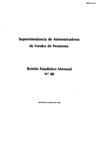 Boletín N°080 / Julio - Agosto de 1988