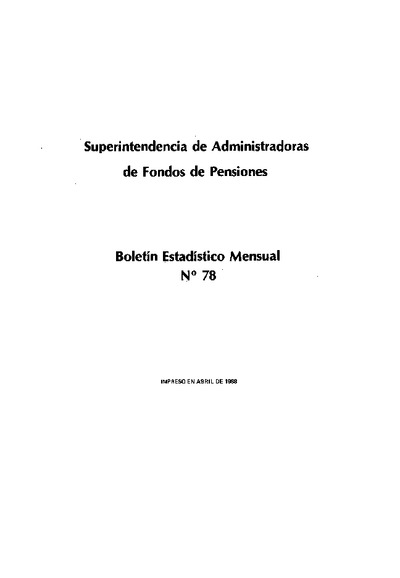 Boletín N°78 / Abril 1988