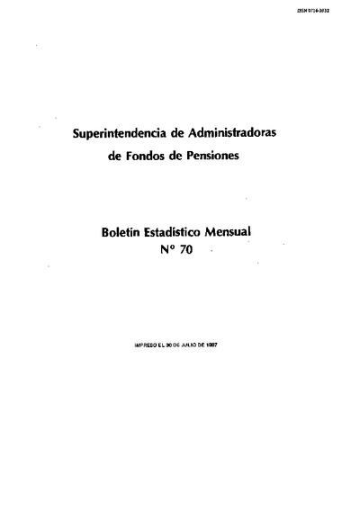 Boletín N°70 / Junio 1987