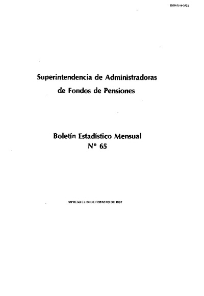 Boletín N°65 / Enero 1987