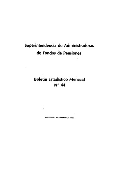 Boletín N°44 / Abril 1985