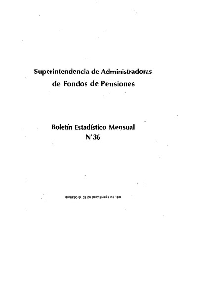 Boletín N°36 / Agosto 1984
