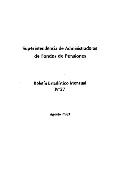 Boletín N°27 / Agosto 1983
