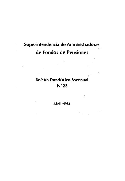 Boletín N°23 / Abril 1983