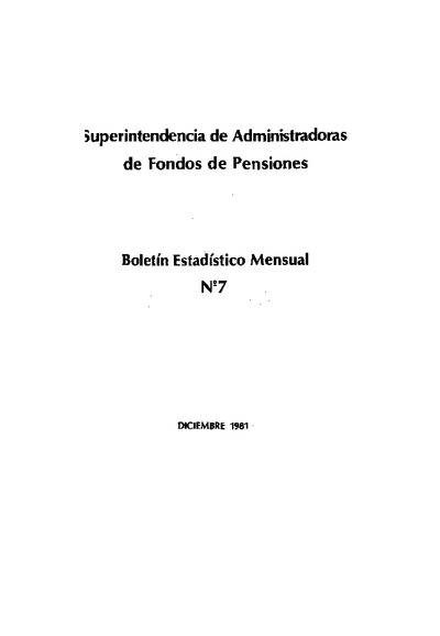 Boletín N°7 / Diciembre 1981