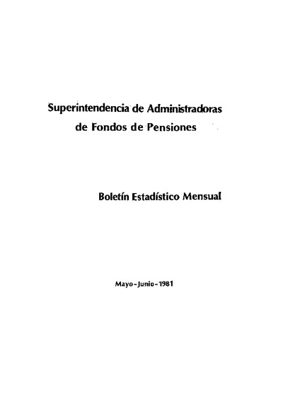 Boletín N°1 / Mayo - Junio 1981