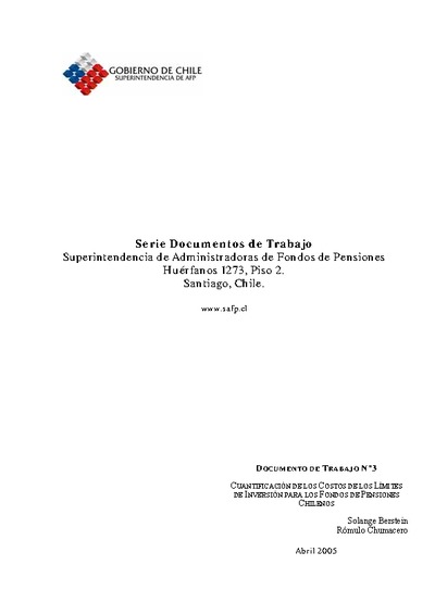 Cuantificación de los Costos de los Limites de Inversión para los Fondos de Pensiones Chilenos