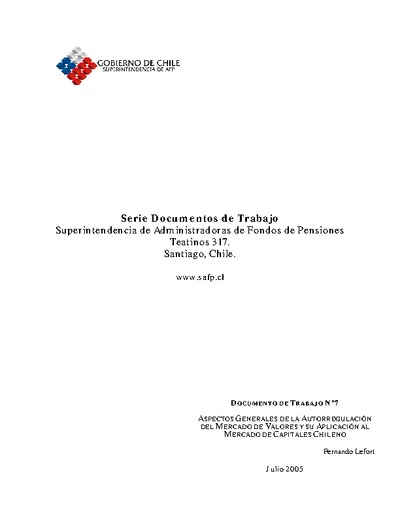Aspectos generales de la autorregulación del Mercado de Valores y su aplicación al Mercado de Capitales