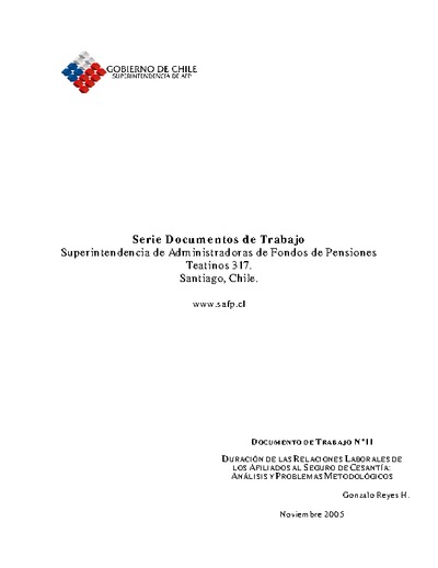 Duración de las relaciones laborales de los Afiliados al Seguro de Cesantía: Análisis y problemas metodológicos