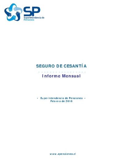 Informe mensual Seguro de Cesantía, enero 2010