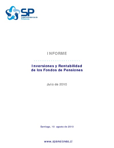 Inversiones y rentabilidad de los Fondos de Pensiones a julio 2010
