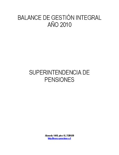 Balance de Gestión Integral 2010