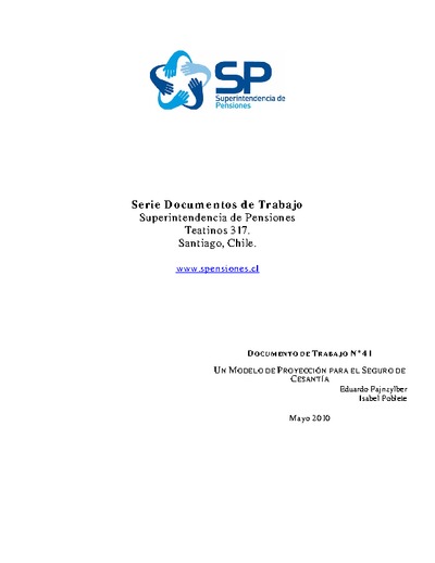 Documento de Trabajo Nº 41: Un Modelo de Proyección para el Seguro de Cesantía