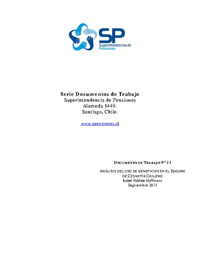 Documento de Trabajo Nº 51: Análisis del uso de beneficios en el Seguro de Cesantía Chileno